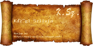 Kégl Szilvia névjegykártya